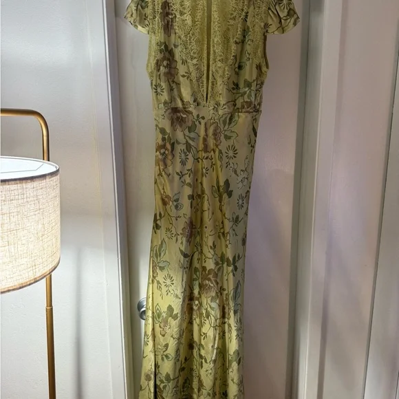 Anthropologie BHLDN Everly Satin Lace Maxi Dress - Picture 7 of 8